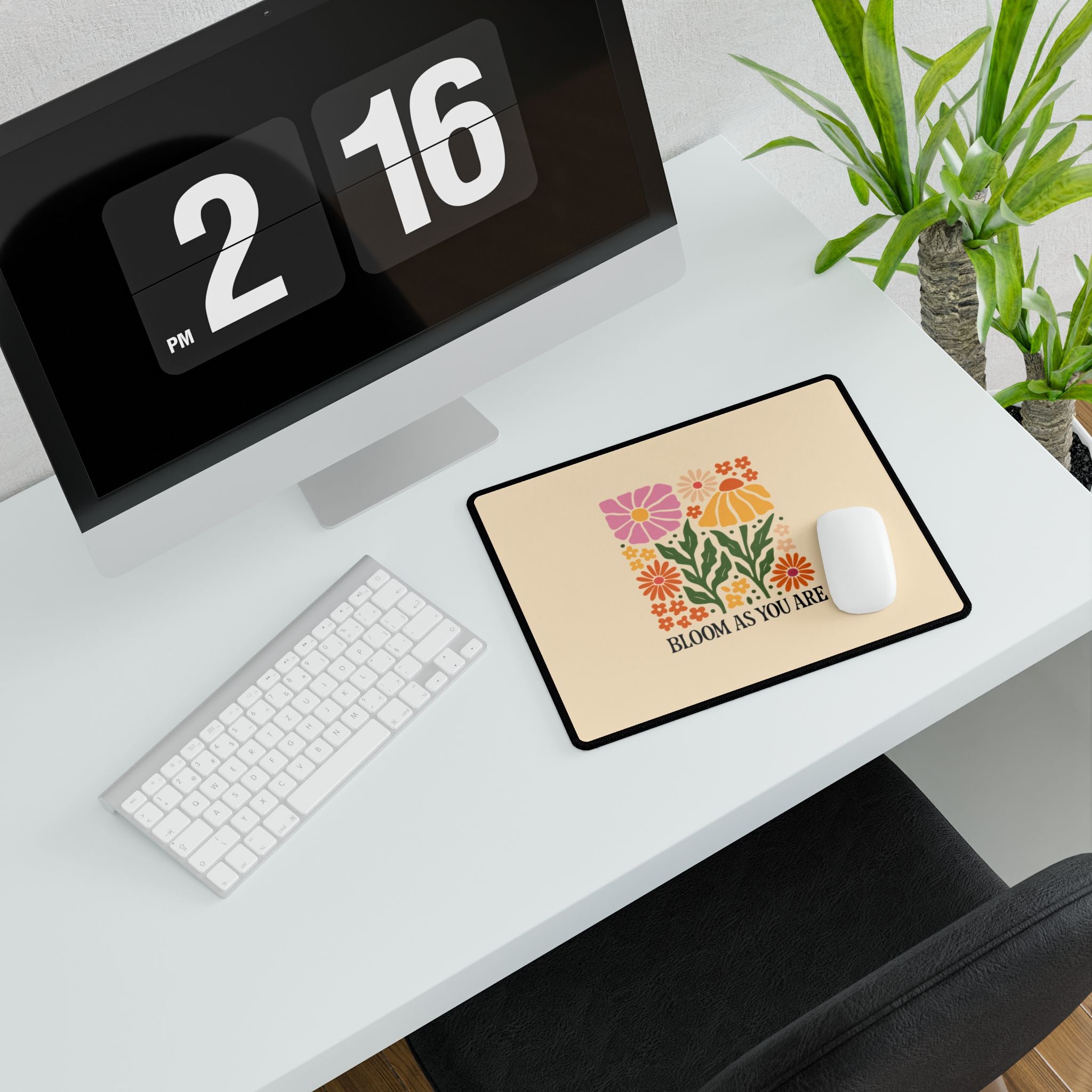 Bloom As You Are Floral Desk Mat  Small Medium or XLarge Flower Garden Mouse Pad