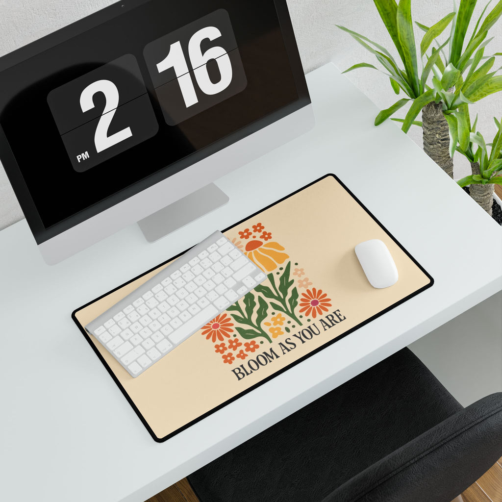 Bloom As You Are Floral Desk Mat  Small Medium or XLarge Flower Garden Mouse Pad