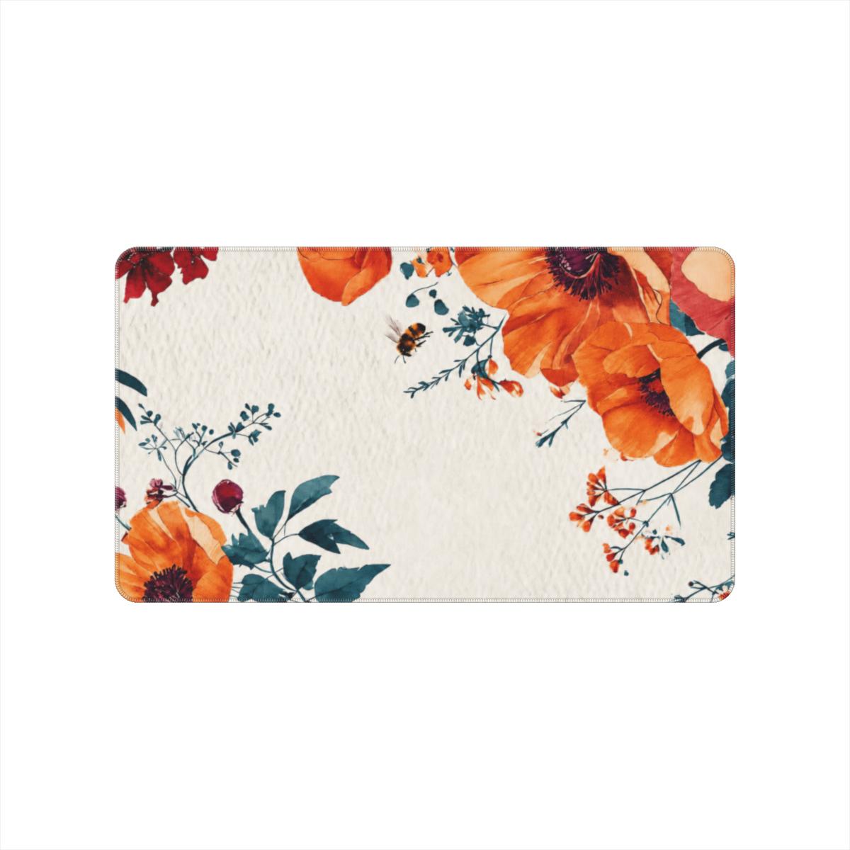 Boho Floral Desk Mat – Extended Mouse Pad for Aesthetic Office & Gaming Setups