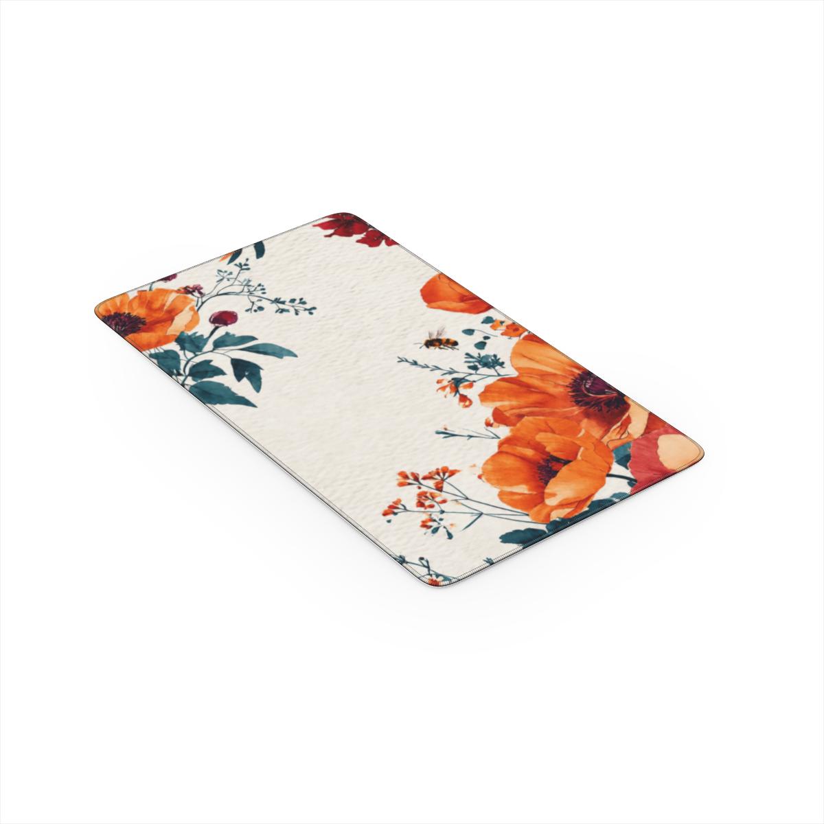 Boho Floral Desk Mat – Extended Mouse Pad for Aesthetic Office & Gaming Setups
