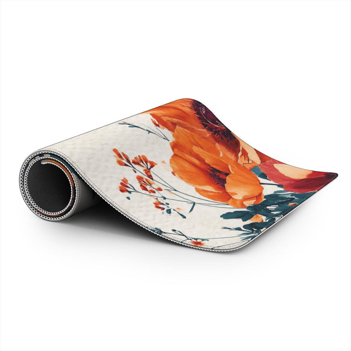 Boho Floral Desk Mat – Extended Mouse Pad for Aesthetic Office & Gaming Setups
