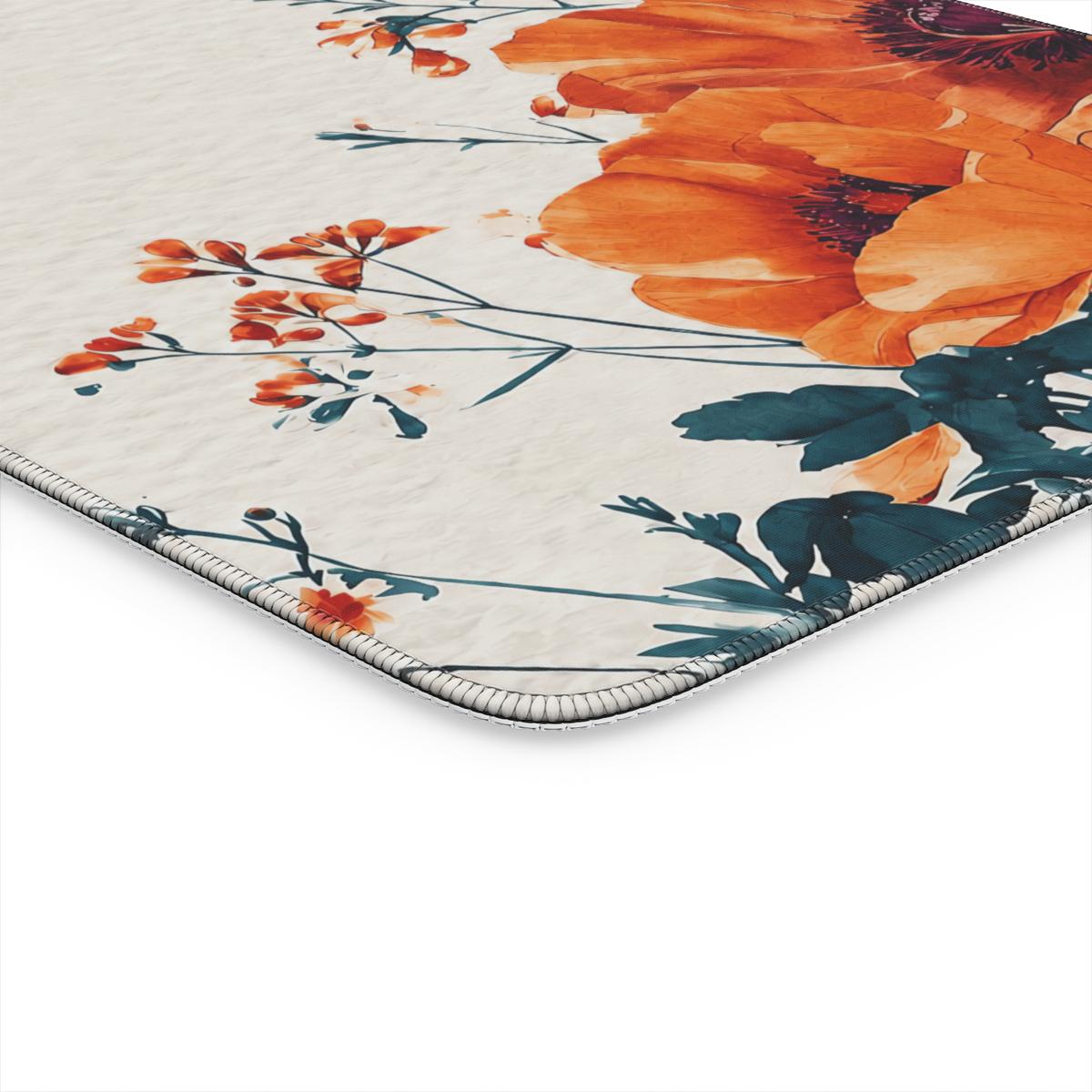 Boho Floral Desk Mat – Extended Mouse Pad for Aesthetic Office & Gaming Setups