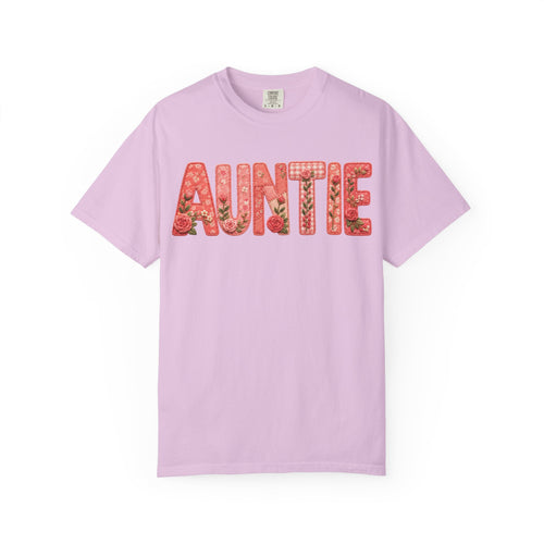 Auntie Floral Shirt, Vintage Auntie Tee, Patchwork Auntie Graphic Tee, Cute Auntie Gift Shirt, Cottagecore Family Shirt
