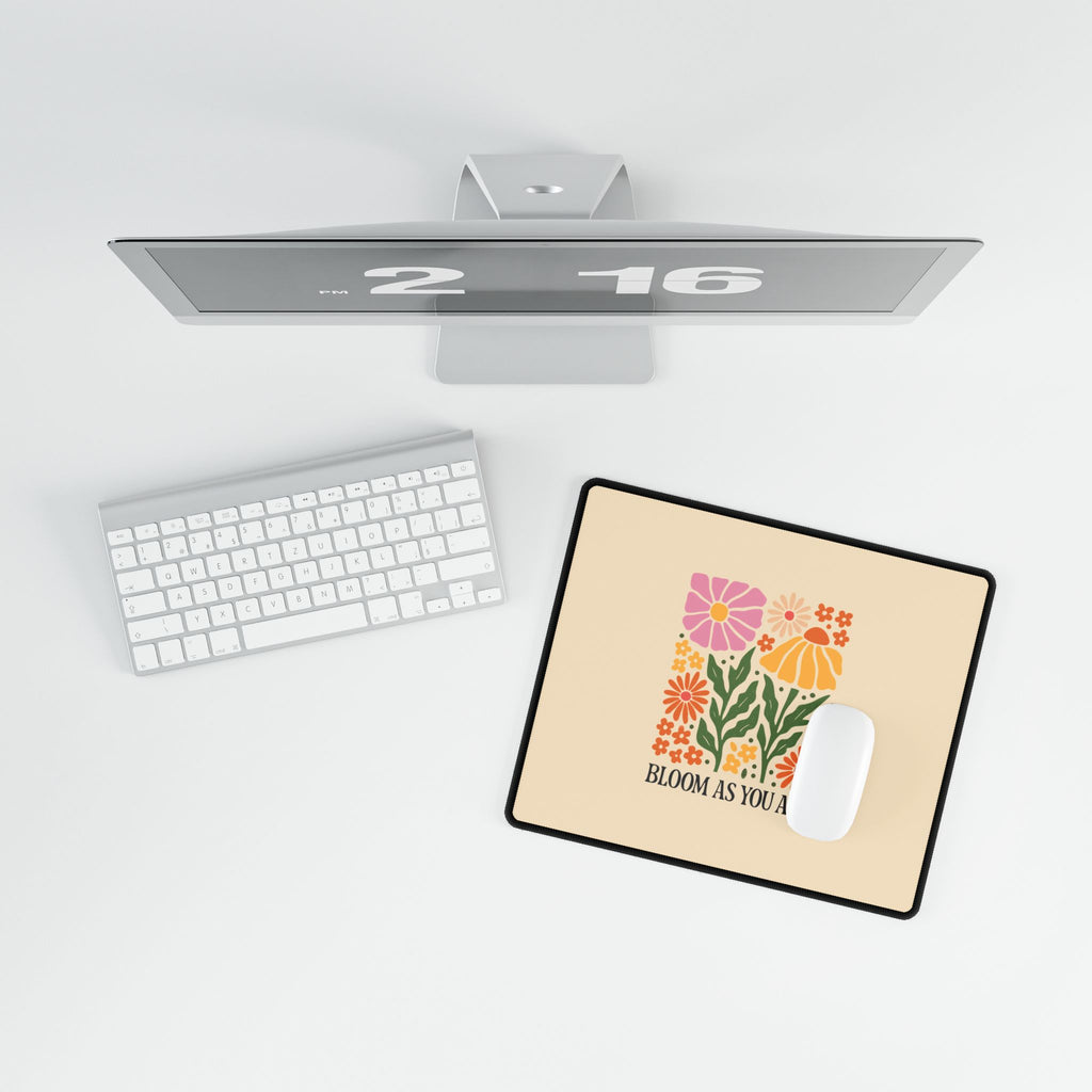 Bloom As You Are Floral Desk Mat  Small Medium or XLarge Flower Garden Mouse Pad